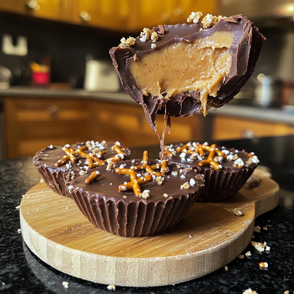 Homemade Peanut Butter Cups with Pretzels