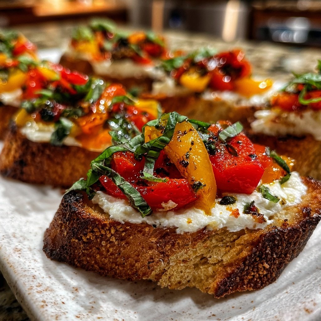 Super Bowl Party Food Loaded Veggie Crostini