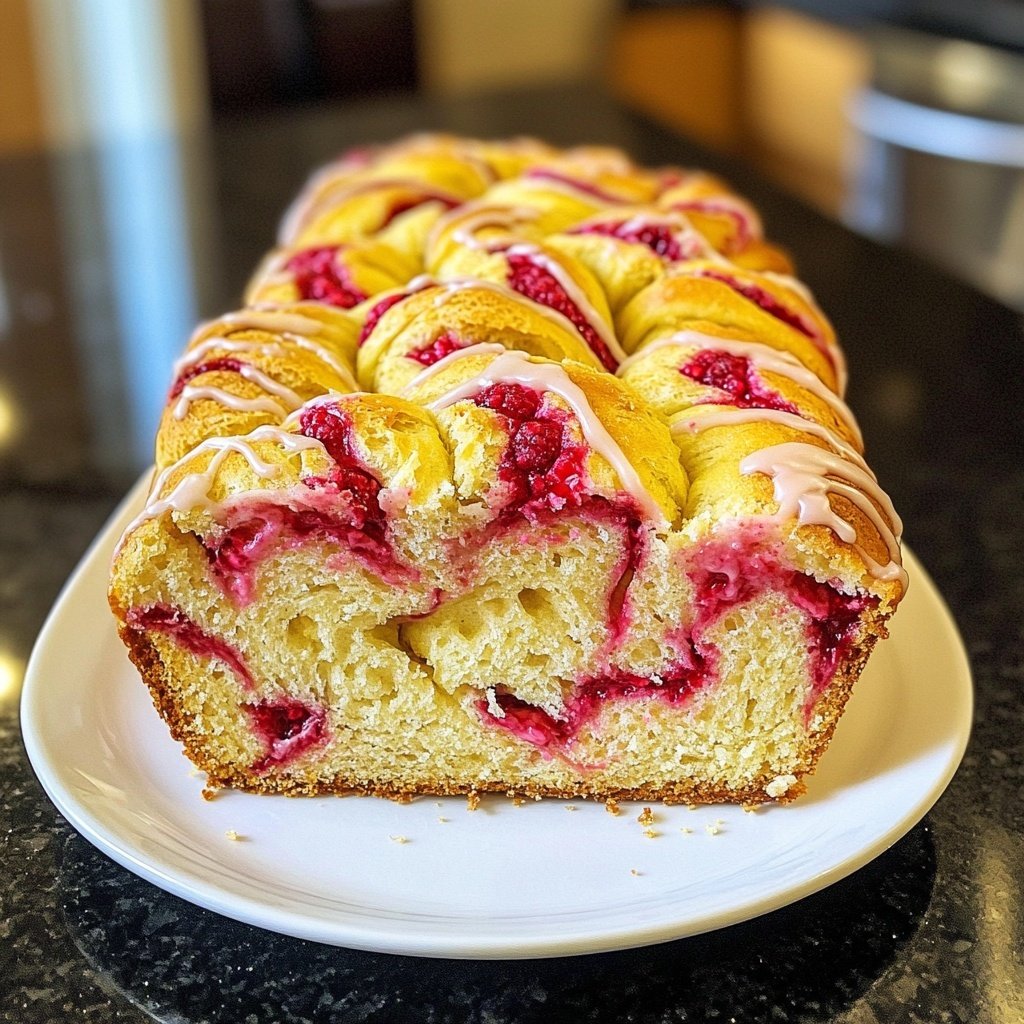 Raspberry Swirl Brioche Loaf Recipe for Breakfast or Dessert