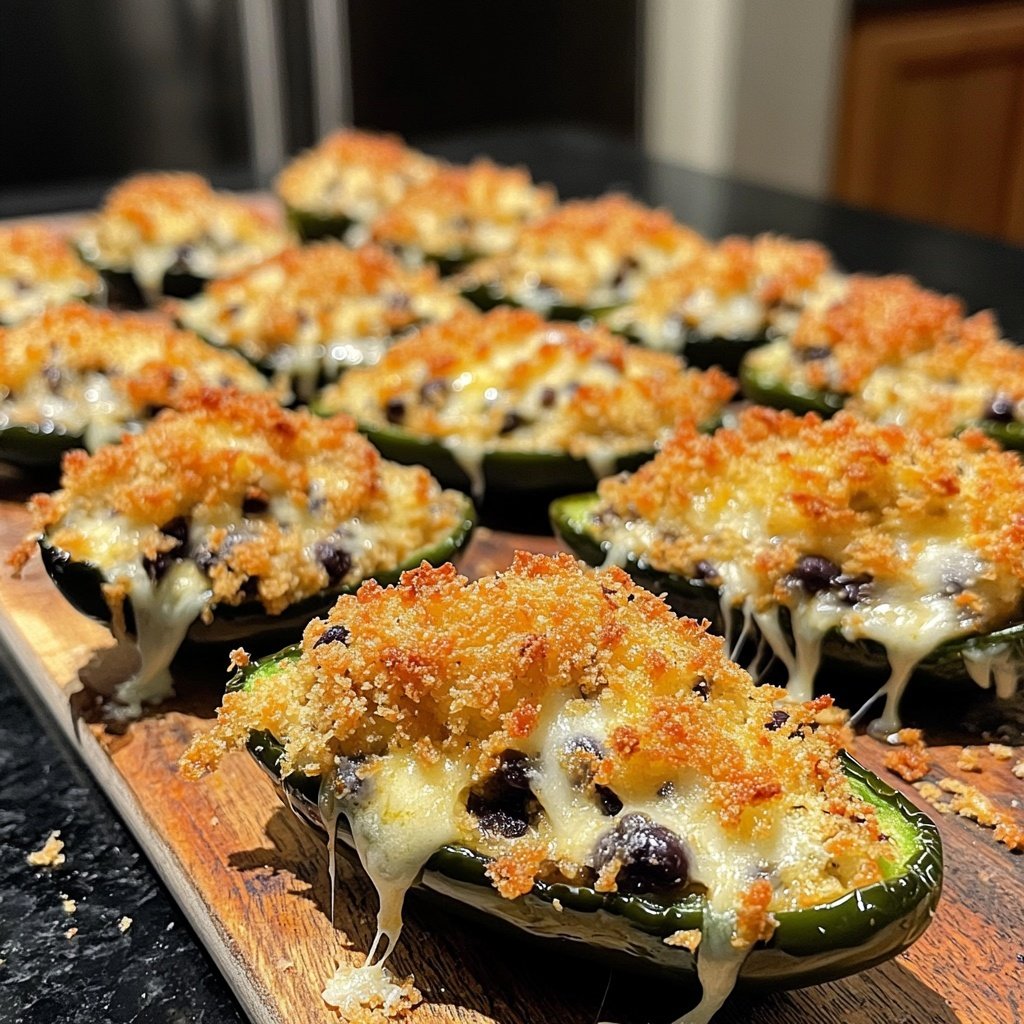 Jalapeno Poppers Stuffed with Black Beans