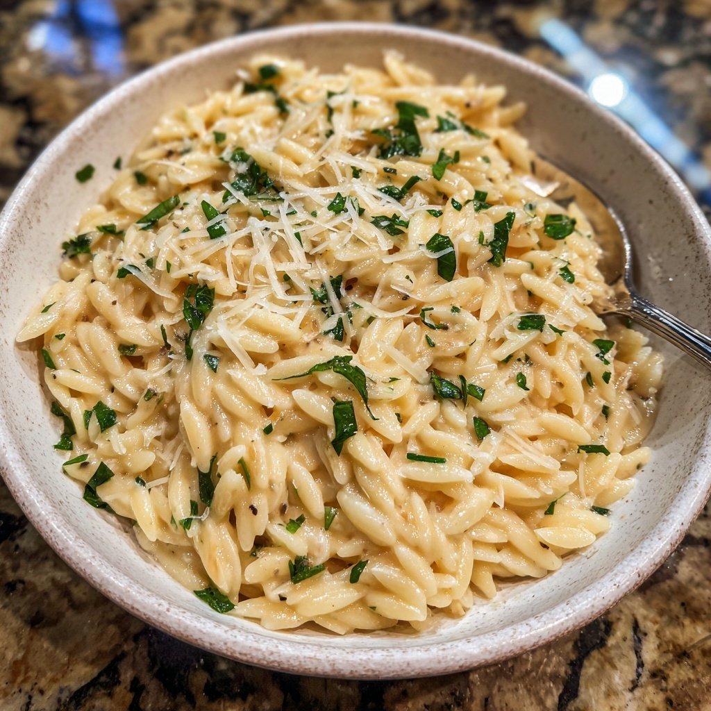 Romantic Creamy Orzo for Two