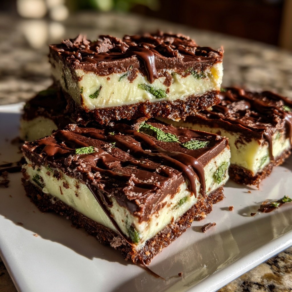 Chocolate Mint Slice Bars