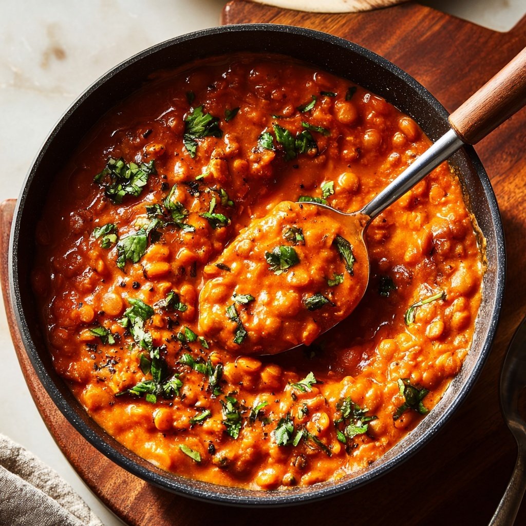 Creamy Tomato White Bean Lentils