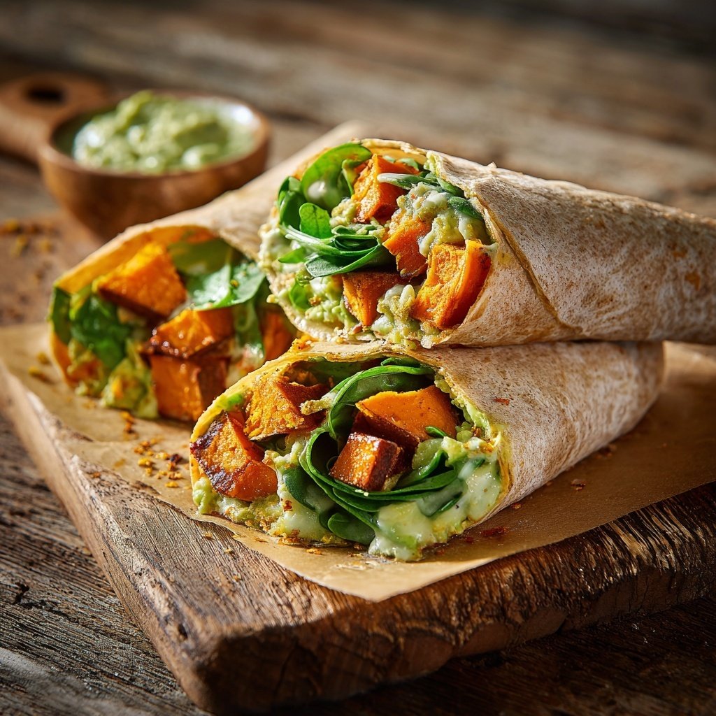 Healthy Lunch Roasted Sweet Potato Wraps