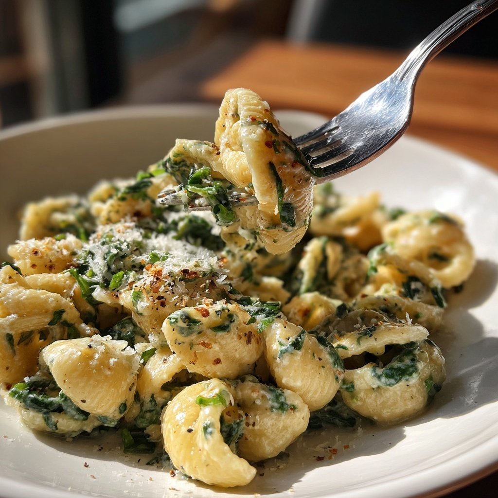 Creamy Spinach Garlic Pasta