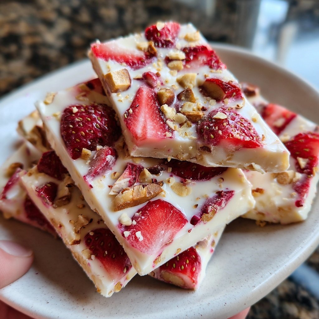 Valentines Treats Strawberry Yogurt Bark