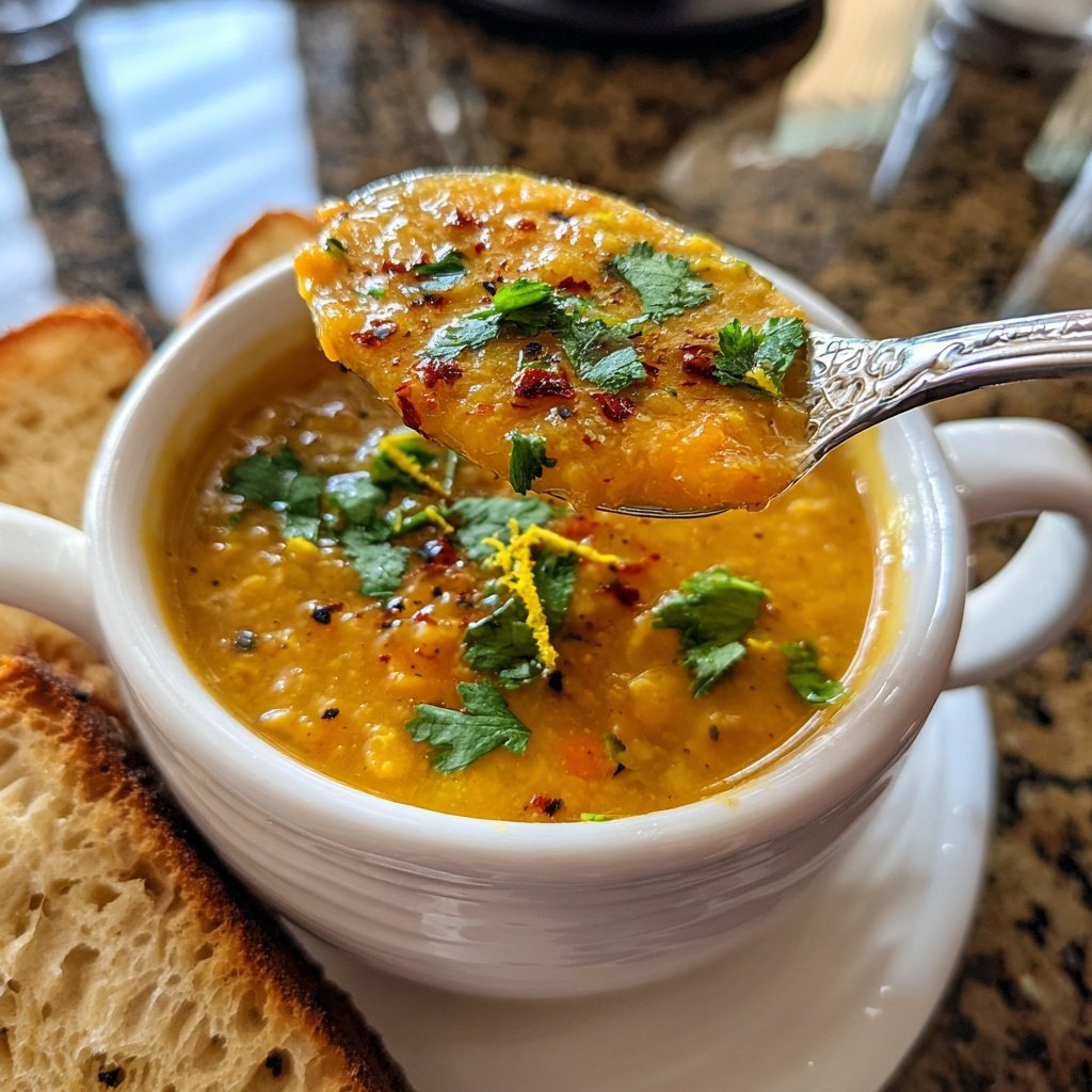 Creamy Lemon Lentil Soup