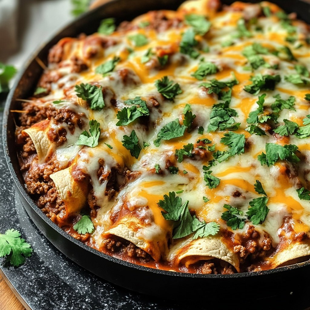 Ground Beef Enchilada Skillet